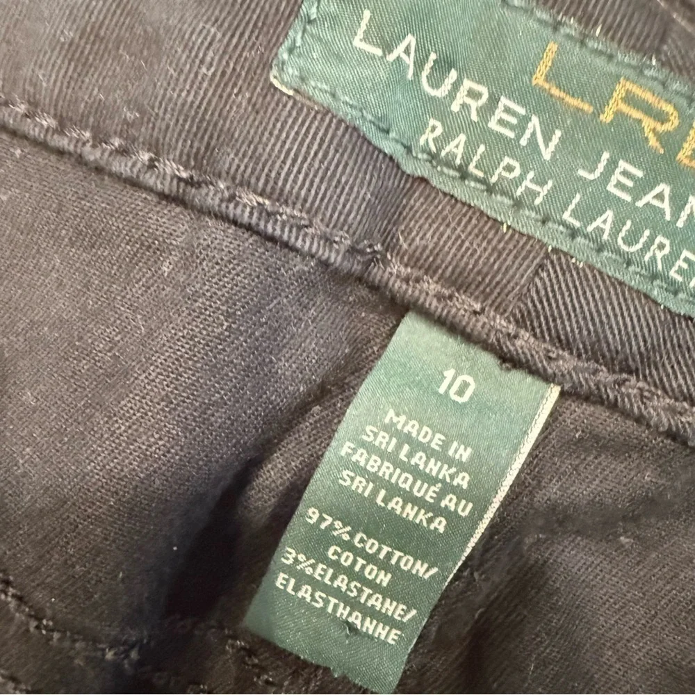 LRL Ralph Lauren Women’s Jeans Sz 10 Black Modern Wax Coated Leather-like NWOT